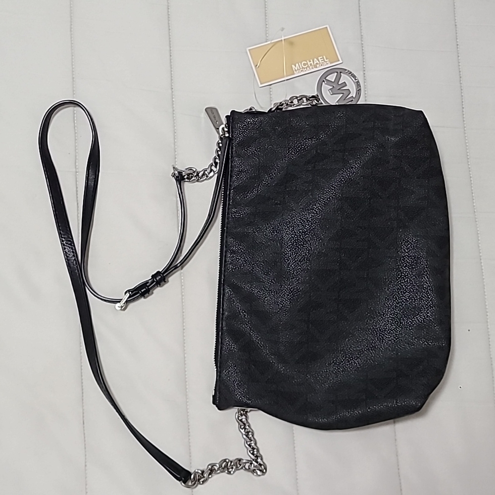 Black Michael Kors Black logo Jet Set Chain Item TZ MESSENGER Bag